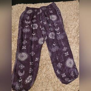 Women's Purple Boho Harem Pants